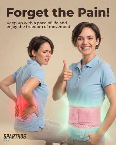 Sparthos Back Brace for Women & Men, Sciatica, Lower Back Pain - Pink-XS - color: Flamingo Pink, size: X-Small (Pack of 1)