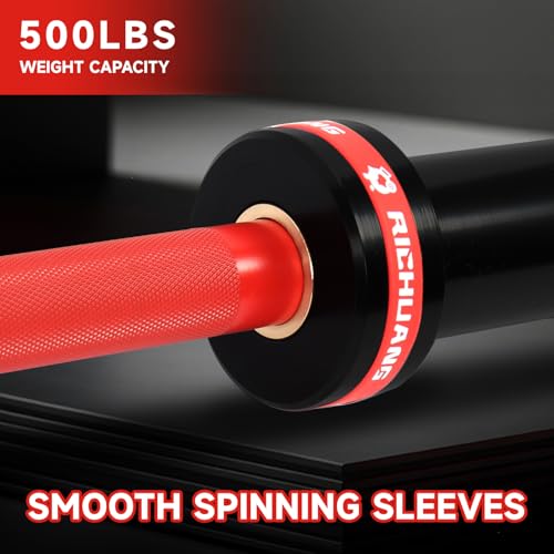 Ceramic Olympic Barbell 4/5/6FT – Short 2" Bar for Home Gym | Alloy/A3/45 steel. 400-500LB. 28mm knurled grip. Brass bushings. Squat, bench, deadlift, hip thrust. Fits standard plates. - color: Red, size: 6FT-500LBS