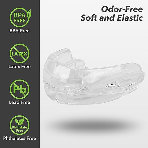 Sport Mouth Guard Youth Adult, Mouth Guard for Braces Soft, No Boiling - color: Colourless/Strapless