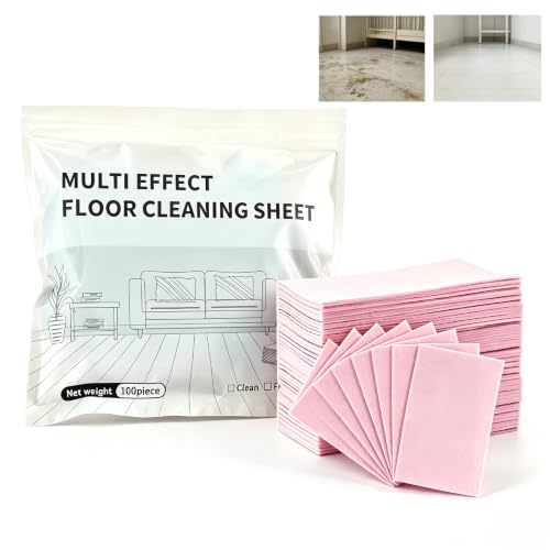 100 Piece Floor Cleaning Tablets Multi-Surface Cleaner, Floor Cleaning Tablets Sheets, Laminate & Vinyl Floors, Dissolvable Mop Cleaning Solution for Home & Kitchen Use (Pink) - color: Pink