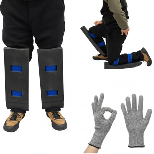 Toe Knee Crawler Knee Pads for Attic Work with Free Gloves – 60° High-Density Foam Shin Protection, Non-Slip Wide Straps, Lightweight Crawling Gear for Construction, Insulation & Flooring