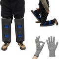 Toe Knee Crawler Knee Pads for Attic Work with Free Gloves – 60° High-Density Foam Shin Protection, Non-Slip Wide Straps, Lightweight Crawling Gear for Construction, Insulation & Flooring