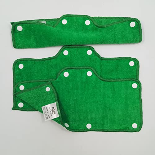 Green Sweatband for Hardhat Washable Velvet Terry Cotton Hard Hat Liner NAEE snap on (6pcs) - color: Green