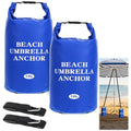 2 Pack 10L Beach Umbrella Weight Sand Bags 500D PVC Heavy Duty Sun Umbrella Sand Anchor Portable Fillable Summer Sunshade Canopy Tent Sandbag Stand Holder for Outdoor High Wind Resistant