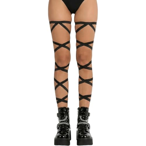 Rave Leg Wrap Women Elastic Garter Legs Straps Non-Slip Adjustable Thigh Garter Music Festivals Mardi Gras Cosplay