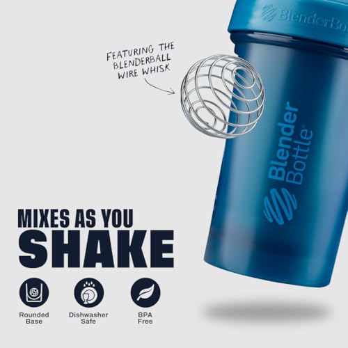 BlenderBottle Classic V2 Shaker Bottle Perfect for Protein Shakes and Pre Workout, 28-Ounce, Ocean Blue - color: Ocean Blue, size: 28 Ounces