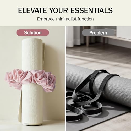 Slim Panda Yoga Mat Scrunchie,Holds Your Mat in Style,Stretchable Velvet Fabric Fit All Standard Yoga Mats (mat not included) - color: Pink