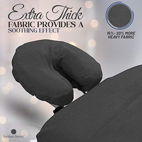 London Linens Pack of 10, Premium Extra Thick 100% Cotton Flannel Massage Tables Face Cradle Covers Cozies Fitted - Includes 10 pcs (Greenish Grey) - color: Grey, size: 10