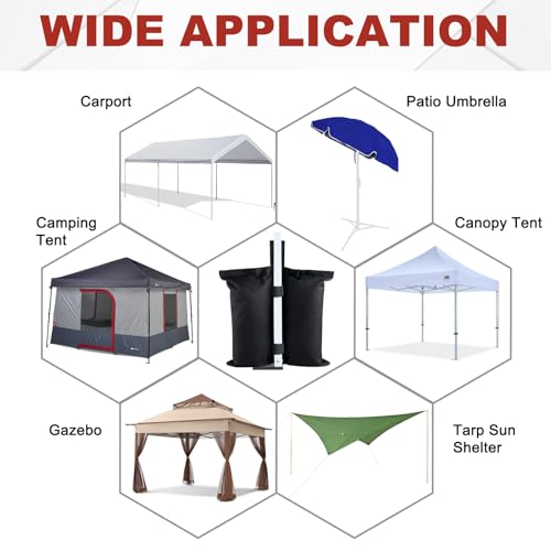 ABCCANOPY Canopy Weights 150 LBS Tent Sand Bags,4-Pack Black(No Sand) - color: Black, size: 150 LBS