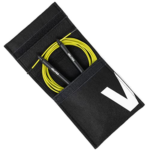 Velites - Fire 2.0 Official CrossFit® Games Jump Rope - Carry bag included - Single and double unders jumps - color: Black, size: Cable Amarillo 2 mm