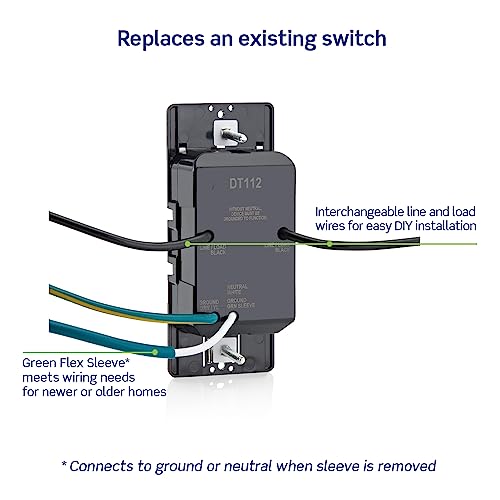 Leviton Countdown Timer Switch for household lights, heaters and exhaust fans, 2-4-8-12 hour, No Neutral Wire Required, Single Pole, 15A, 1/2 HP/9.8A Fan/Motor, DT112-1LW, White - style: 2-4-8-12 hour, No Neutral Required