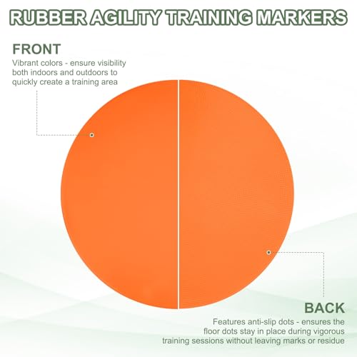 Spot Markers, Poly Spot Marker for Agility Training Floor Dots Non Slip Flat Field Cones - color: Orange, size: 30 cm/11.8inch