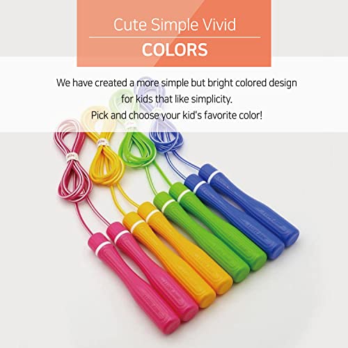 KSY Kids Jump Rope (Crystal Series) – Durable PVC Jump Rope for Kids Ages 6-12 – Lightweight, Adjustable, and Tangle-Free – Made in Korea - color: Kids Pop Blue