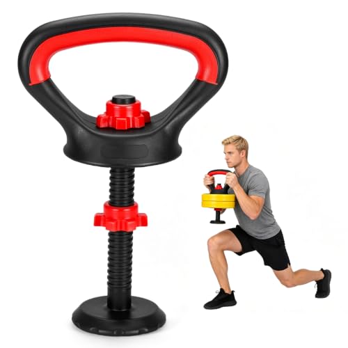 UPKOCH Adjustable Kettlebell Handle for Weight Plates, Dumbbell Converter Grip Attachment for Home Gym Strength Training, Loadable Workout Equipment
