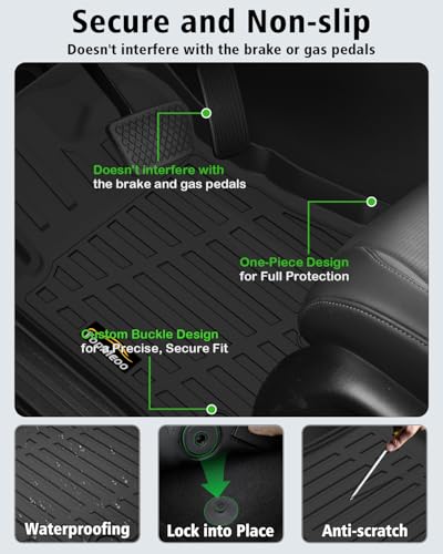 Floor Mats & Cargo Liner Custom Fit for Ford Mustang 2026 2025 2015-2024 (NOT for Mach-E) All Weather TPE Rubber 1st & 2nd Floor Liners Automotive Trunk Mat for Mustang 2025 Accessories, Black - size: For Ford Mustang 2015-2026