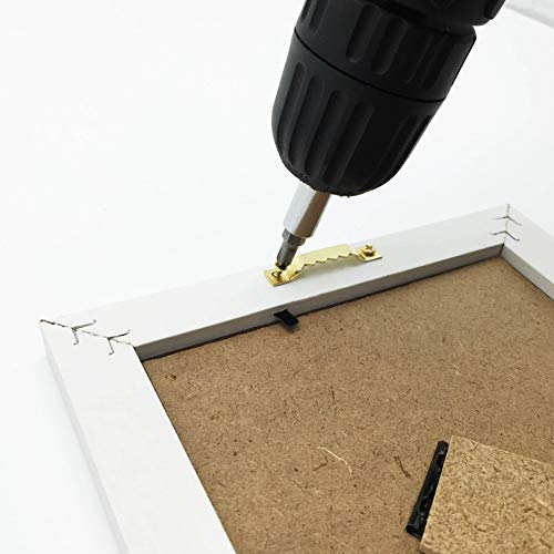 50 Pack Small Sawtooth Picture Hangers Steel Picture Hangers Picture Frames Hangers with Screws Picture Hang Solutions, for Hanging Clock Paintings Artwork Picture Frame Hook Photos(Gold) - color: Small Gold -50 Pack