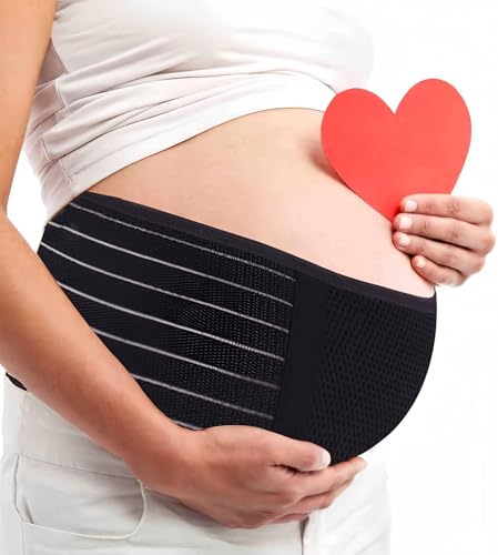 Belly Band for Pregnancy Maternity Belt Pregnancy Support Belt Bump Band Abdominal Brace Belt - Relieve Lower Back, Pelvic and Hip Pain (Black/Plus size) | Belly band eases back pelvic pain. Breathable, adjustable, secure Velcro, durable, great value(Blac