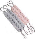AARainbow 4 Packs Long Stretch Back Sponge with Rope Handles Back Scrubber Bath Shower Mesh Sponge Exfoliating Body Scrub Stretch Braided Loofah for Men and Women (2 Gray+2 Lotus Pink) - color: 2 Gray+2 Lotus Pink