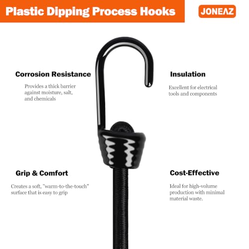 72" Jumbo Bungee Cords with Hooks, 10mm Thick 200lbs High Tension, Marine Grade UV Resistant Extra Long Straps for Kayaks, RVs and Outdoor Covers - color: Black, size: 72 inch
