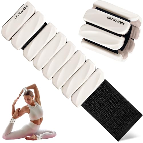 BECOJADDE Ankle Weights Set of 2 (1 lb/2 lb Each) for Women Men Adjustable Wrist Bracelet for Home Gym Weighted Bangles Wristbands Leg Arm Weights for Walking Swimming Running Pilates Yoga Gym - color: Sand Taupe, size: 2 Lb Pair (1 Lb Each)