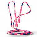 Sportbit Custom-Fit Beaded Jump Rope – Adjustable Length for Kids & Adults, Men & Women – Durable Fitness Rope for Gym & Home - color: Pink / White / Navy