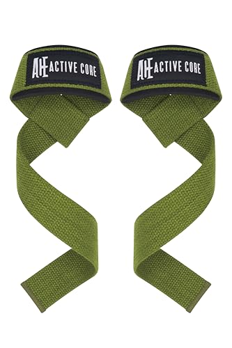 Lifting Wrist Straps for Weightlifting, Weight Lifting Straps Gym Strength Training, Neoprene Padded Wrist Support, Deadlift Straps for Men & Women, 22.5 Inch Cotton - color: Military Green