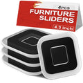 Upgrade Furniture Sliders with Groove - Furniture Sliders for Carpets | 4 PCS 4.3" Moving Pads - Furniture Moving Sliders for Easy Move Bed Couch Tables Cabinet Heavy Duty - Protect Carpets - size: 4.3in 4Pack