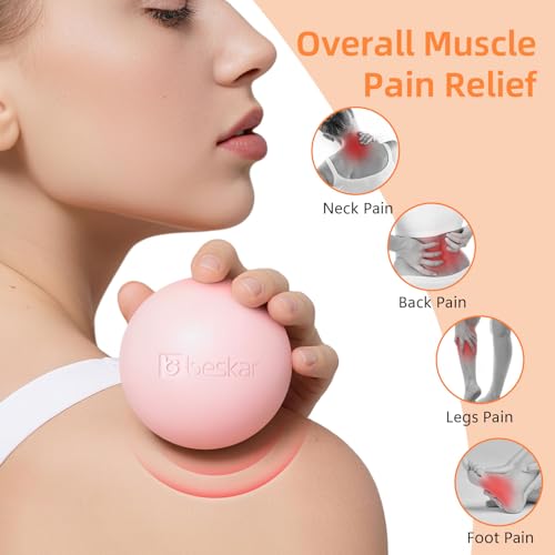 Massage Lacrosse Balls for Myofascial Release, Trigger Point Therapy and Yoga Therapy, Foot Massage Ball to Relieve Plantar Fasciitis Pink - color: Pink