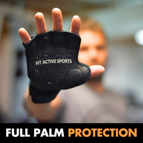Fit Active Sports Gripper Weight Lifting Gloves with Wrist Wraps - Extra Grip & Padding for Lifting, Gym Workout, Cross Training Fitness, & Weightlifting. for Men & Women. No Calluses - size: Medium