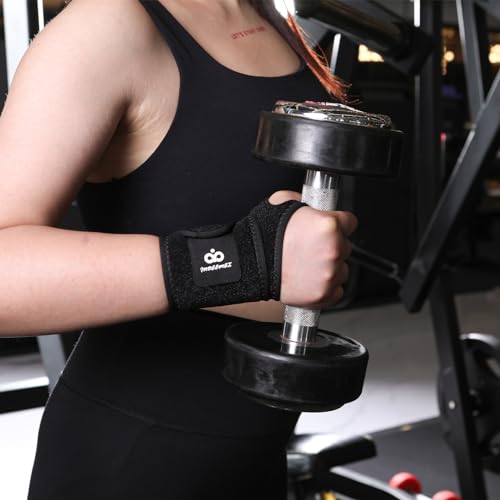 INDEEMAX 2 Pack Copper Wrist Brace Support for Carpal Tunnel, Pain Relief, Arthritis, Tendonitis, Adjustable Wrist Braces Compression Wraps Both Hands, Fit for Men and Women, Black - color: Black