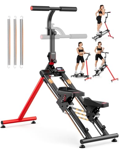 YOLEO Adjustable Resistance Stair Steppers for Exercise at Home, Folding Cardio Stairmaster with 3 Workout Modes & Oversized Pedal,90% Pre-Assembled Stair Climber with Handlebar for Full Body Workout - color: V3.0 Adjustable Resistance Stepper