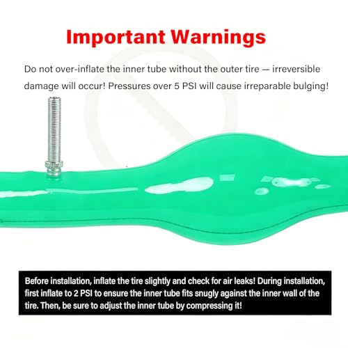 2 Pack Fat Bike TPU Inner Tube, Aluminum Schrader Valve, 20/24/26/27.5/29" x 3.0-4.0" Snow Bike Inner Tube, Lightweight, Puncture Resistant, for Fat Tire/Snowmobile/Beach Cruiser Bike - size: 26*3.0-4.0 Green