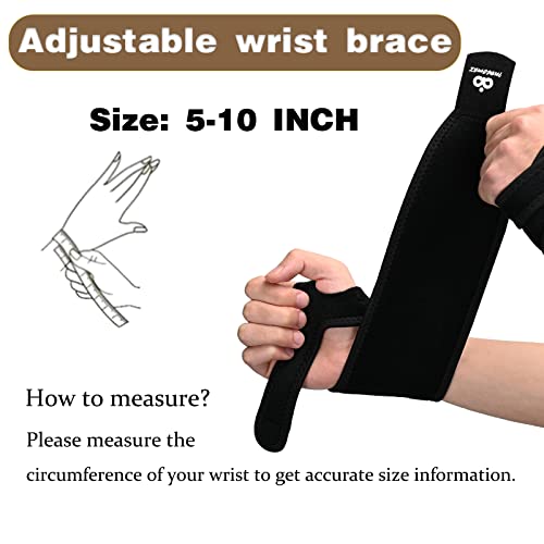 INDEEMAX 2 Pack Copper Wrist Brace Support for Carpal Tunnel, Pain Relief, Arthritis, Tendonitis, Adjustable Wrist Braces Compression Wraps Both Hands, Fit for Men and Women (Black-New) - color: Black-New