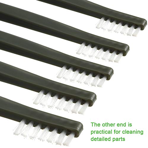 Boao 20 Packs Double-Ended Gun Cleaning Brushes 7 Inch Nylon All Purpose Cleaning Brush with Plastic Handle (White) - color: White