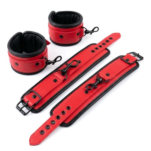 Spreader Bar Heavy Duty Stainless Steel Expandable Bar Home Gym with 4pcs Furry Crocodile Adjustable Strap,Sports Aid Training Pilates Aid Kit,Indoor Yoga Set - style: Black+Red-Cushioned