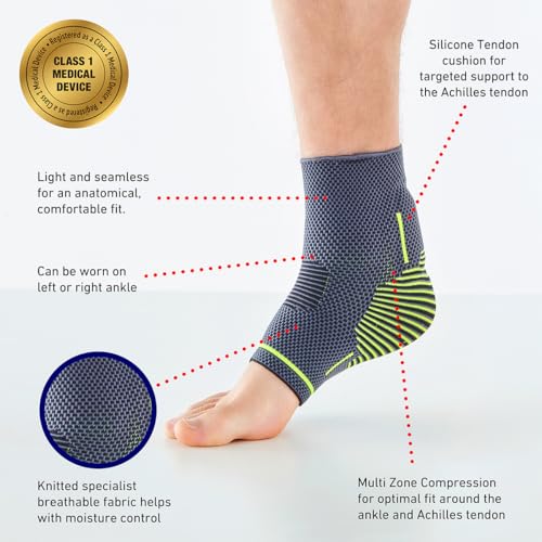 Neo-G Achilles Tendon Support With Silicone Tendon Cushion - Achilles Tendonitis Brace Ankle Support For Men And Women – Targeted Ankle Compression Sleeve - Breathable - Active Plus (Large) - size: Large