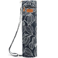 Yoga Mat Bag for Women & Men, Full-Zip Canvas Pilates Bag with Pockets | Lightweight Yoga Mat Carrier with Adjustable Shoulder Strap, Fits 1/4 & 1/3 Inch Thick Mats, for Studio Gym Travel Workout - color: Navy Blue Leaf