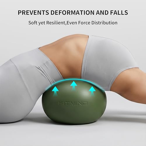 Pilates Ball 8 inch, Small Yoga Ball Extra Thick, Mini Pilates Ball with Pump, Non-Slip Surface Small Exercise Ball for Physical Therapy, Stretching, Strength & Core Training - color: Dark Green