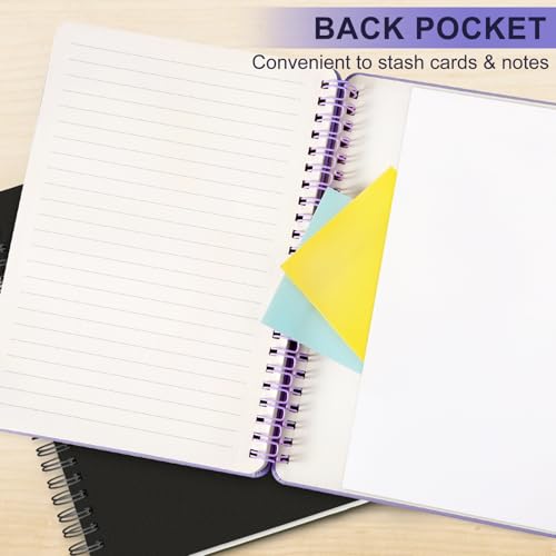 Lined Spiral Journal Notebook with 160 Pages, 7.8×10in, B5 Spiral Notebook, Journaling Notebooks for Work, School, Women, Men, College Ruled Spiral Notebook, Hardcover Leather Journals, Purple - color: Purple, size: B5