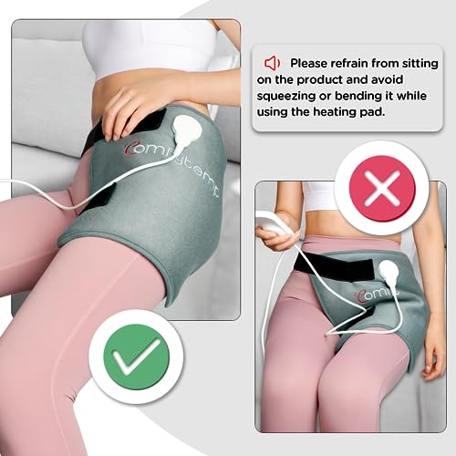 Comfytemp Hip Heating Pad Hip Brace, FSA Eligible Items Only List Birthday Gifts for Mom Women Dad Men, HSA Approve Lower Back Thigh Buttock, Heated Wrap, Electric HSA Heat Pad Hot Relax (S/M)