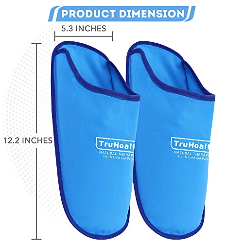 Gel Ice Pack Slippers - Hot & Cold Therapy for Neuropathy Relief & Foot Care, Cooling Gel Comfort for Swollen Feet & Swelling Relief, Flexible Ice Pack Design - 1 Pair, Blue Vinyl