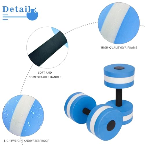 MANO Pool Weights for Water Exercise Sports Aquatic Water Dumbbells with Ankle Weights and Swimming Belt for Aqua Fitness Barbells Foam Hand Bars - Set of 2 - for Water Aerobics - style: 1pair