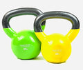 Vinyl Coated Cast Iron Kettlebell Weight - color: 20 LB + 25 LB - Yellow/Green
