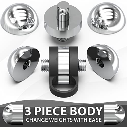 Synergee Cardio Hand Weights. Steel Hand Weights Dumbbell Set with Anti-Slip Silicone Finger Loop for Workout, Fitness, Training for Men and Women. Sold In Pairs. Available in 1lb, 1.5lb and 2lb Sets - color: 2LB Chrome