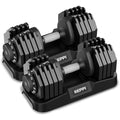 Keppi Adjustable Dumbbells Set-25lb/40lb/55lb/60lb, Anti-Slip Metal Fast Adjust Weight Handle, Exercise & Fitness for Full Body Workout - Adjustable Dumbbell Series - style: 60LB-Pair