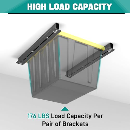EVERHANGER Ceiling Storage Rack, Heavy Duty Overhead Garage Storage Rack, Adjustable Ceiling Bin Storage System, 5 Sets for 4 Bins, 26 Inch - style: For 4 Bins