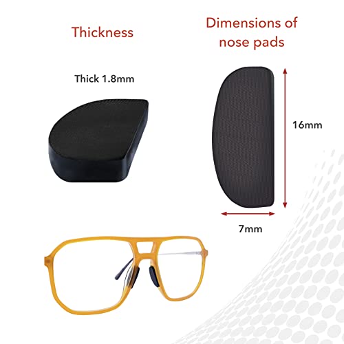 Setex Gecko Grip 1.8mm Thick Anti Slip Eyeglass Nose Pads, (Bulk Pack 15 Black Pair) USA Made, 2500 Innovative Microstructured Fibers per Nose Pad, 1.8mm x 7mm x 16mm - size: Bulk Pack 15 Black Pair