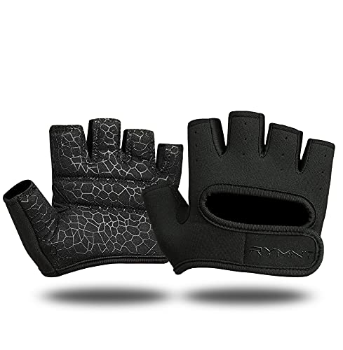 Short Workout Gloves for Women Men, Weight Lifting Gloves Full Palm Pads | Minimal Gym Gloves for Weightlifting, Exercise, Fitness, Training, Extra Grip, Fingerless Work Out Gloves Womens, Breathable - color: Black, size: X-Small