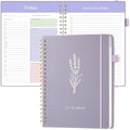 Oucaru Undated Daily Planner, 8.5"x11", A4 Size Spiral Notebook with Hourly Schedule, To Do List, Priorities, and Notes for Productivity - Easily Organize Your Tasks, Appointments & Goals for Women - size: A4-Purple, style: Daily Planner