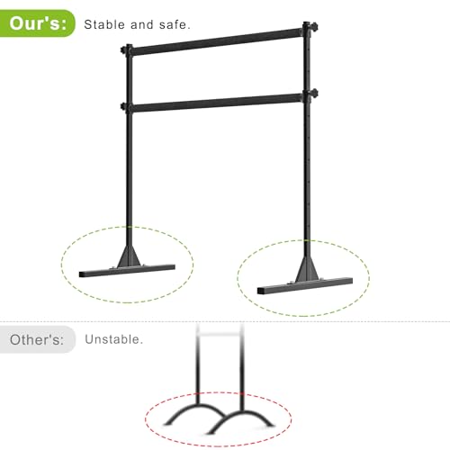 SELEWARE Height Adjustable Ballet Barre Freestanding Ballet Bar Heavy Duty Dance Bar Support Barre Movements Body Stretch Pull-ups, Sturdy Construction Never Fall Apart, Anti-Slip - color: 4 FT (Steel Crossbar with Fabric Cover, Black)